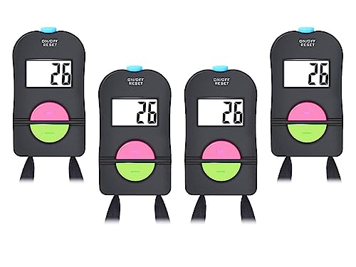 4 Pieces Digital Hand Tally Counter, Small Golf Sports Counter, Digital Tally Counter with Lanyard, Electronic Hand Clicker Counter, Easy to Operate, for Golf/Football Sports