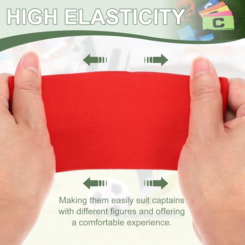 Captain Arm Bands for Soccer, Soccer Captain Armband, Elastic Protective Arm Badge Adjustable Player Bands