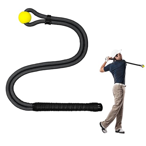 Golf Rope Swing Trainer, Golf Swing Training Aid to Improve Speed, Accuracy, Rhythm, Flexibility and Strength, Portable Golf Training Tool for Indoor/Outdoor Practice