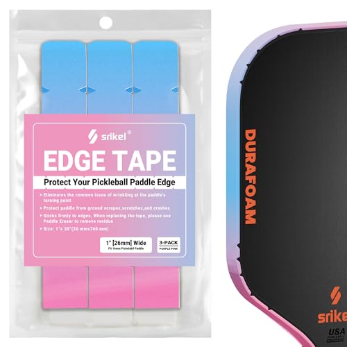 Pickleball Edge Guard Tape – Pickle Ball Paddle Edge Protection Tape 3 Pack, Paddle Head Edge Guard for 12MM to 20MM Rackets, Fits Perfectly Curved Edge, Easy Application, No Wrinkling - color: purple gradient, size: 16mm Paddle