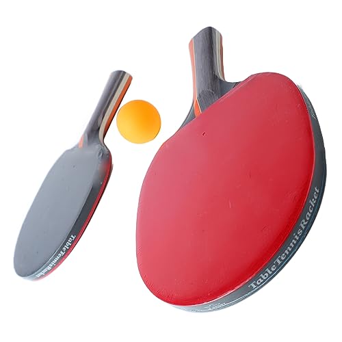 Table Tennis Paddle Set Strong Control Beginners Bats for Family and Friends Poplar Rubber