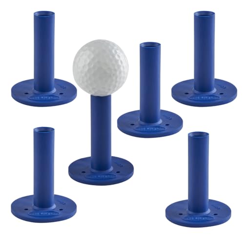 TH Golf Premium Rubber Golf Tees – Pack of 6 – Durable, Long-Lasting Tees in Multiple Sizes & Colours for Drivers, Woods & Irons - style: 65mm Blue