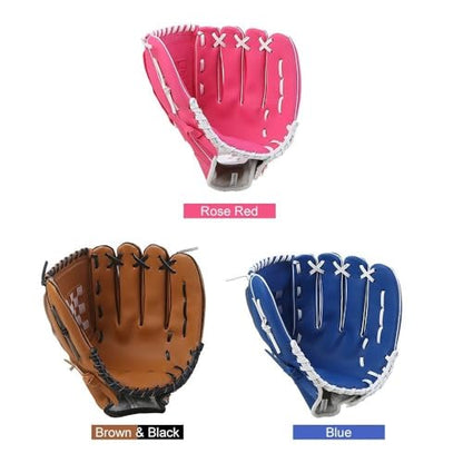 10.5/11.5/12.5 Inch Synthetic Leather Baseball Mitt - Left Hand Deep Pocket Design for Infield Practice, Beginner Softball Glove - color: Blue, size: Large