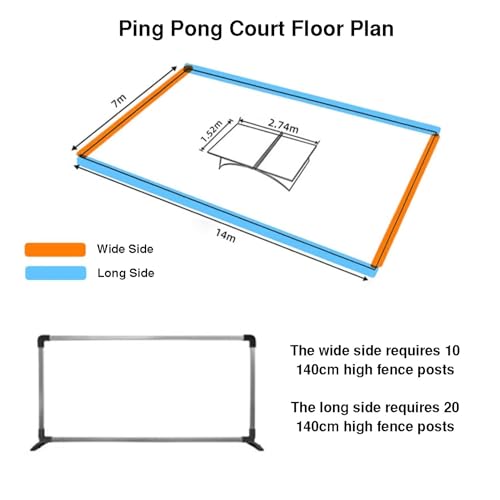 The Movable Ping Pong Ball Baffle,Foldable Table Tennis Baffle - Portable Removable Cloth Divider for Indoor Outdoor Use, Galvanized Steel Frame, Ping Pong Field Surround Block，（4 Pieces） - size: 4 pieces
