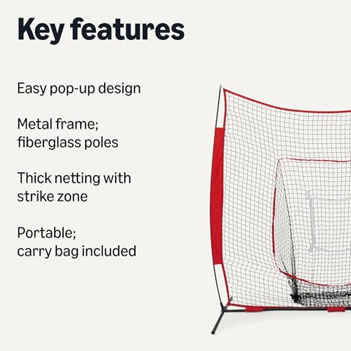 Amazon Basics Portable Baseball & Softball Hitting, Pitching