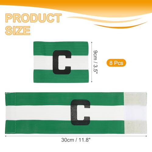 MECCANIXITY Soccer Captain Armband, Captain Arm Bands for Soccer Elastic Captain C Arm Band Sports Captain Armbands for Football Team Training Youth & Adult - color: Green/White