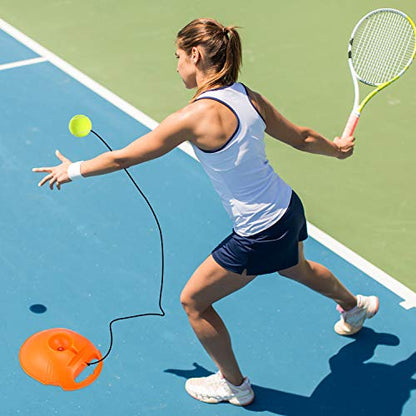Gejoy 4 Packs Tennis Training Ball with String Tennis Trainer Balls Self Practice Tool Ball Training Equipment for Trainer Practice Exercise
