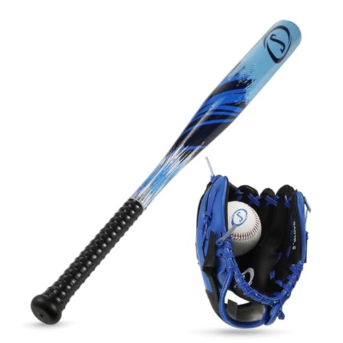 Spalding - Junior Baseball Set, Includes Plastic Bat, Ball & Glove, Complete Starter Kit for Kids, Youth Baseball Practice & Outdoor Play