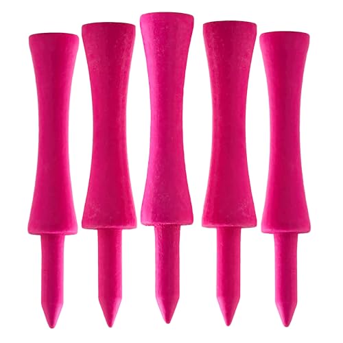 TH Golf 100 PCS Bamboo Golf Tees | Multiple Colours & Sizes | Castle Golf Tees | Standard Golf Tees | Eco Friendly & Sustainable Bamboo Golf Tees - color: 59mm Castle Neon Bright Pink