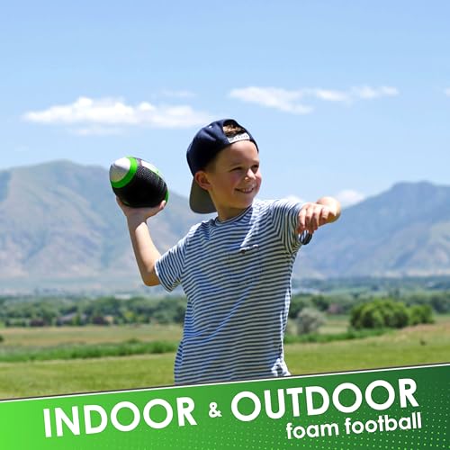 BOSS Foam Football - Toddler Junior Football for Kids - Each Quality Kids Football is 9” – Soft, Small Football Youth - color: Green