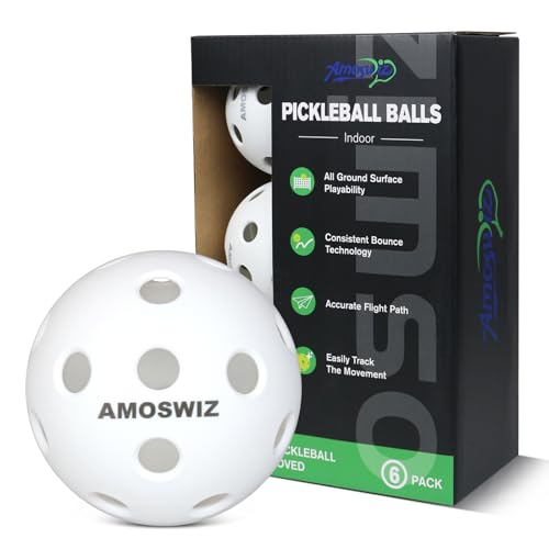 Indoor Pickleball Balls, 6/12 Pack of 26 Holes Pickleballs, USAPA Approved Indoor Pickleballs Set, High Visibility Durable Pickle Balls for Training and Tournament - color: White Indoor Balls with Mesh Bag