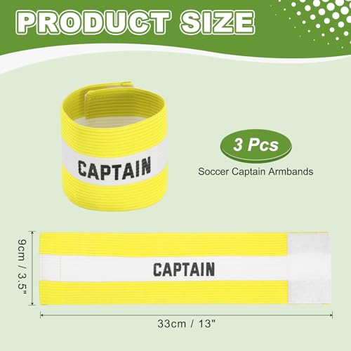 Soccer Captain Armbands, Adjustable Captain Bands Soccer Elastic Armband - color: Yellow,White