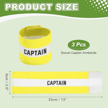 Soccer Captain Armbands, Adjustable Captain Bands Soccer Elastic Armband - color: Yellow,White