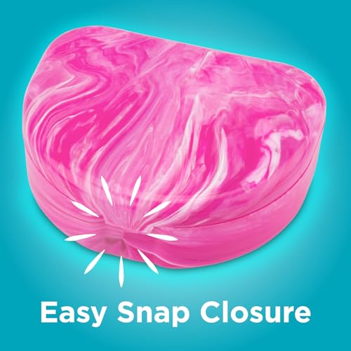 Practicon Marble Retainer Cases, Orthodontic Aligner Case, Mouth Guard Holder (3 Pack) Pink Mermaid - color: Pink Mermaid