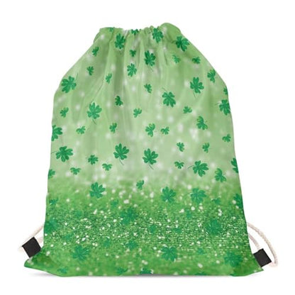 Mumeson St. Patrick's Day Leaves Gym Bag Drawstring Bag Small Shoulder Bag Women Crossbody Bag Backpack with Strap - color: St. Patrick's Day Leaves Pattern