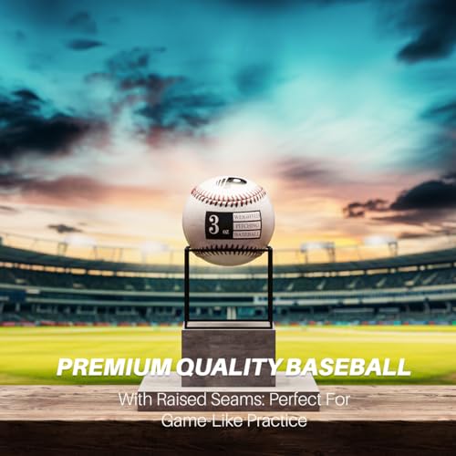 Premier Pitching Weighted Leather Baseballs | Weighted Training Balls to Improve Power & Pitching Training | Increase Pitch Velocity for All Skill Levels - size: 3 oz