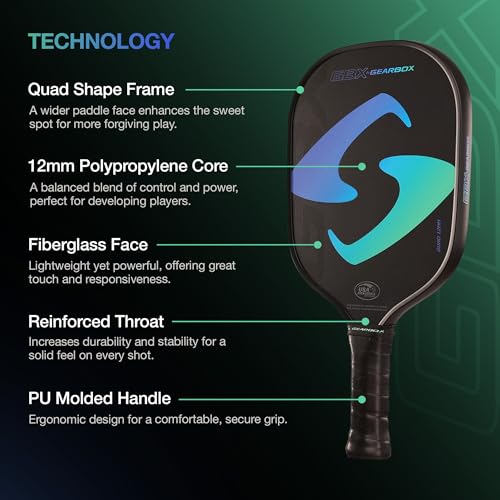 Gearbox GBX Quad 12mm Pickleball Paddle
