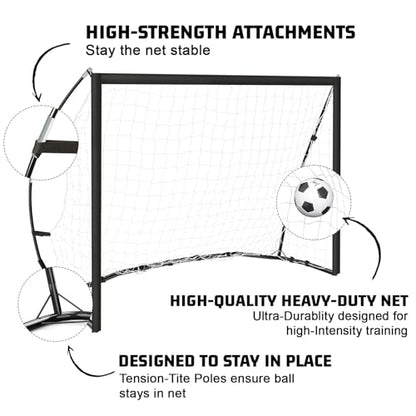 Portable Soccer Goal for Backyard, Kids Youth Adults Soccer Goal Set with Net + Ground Stakes, Soccer Target and Agility Speed Training Equipment - style: 8 x 5 Feet