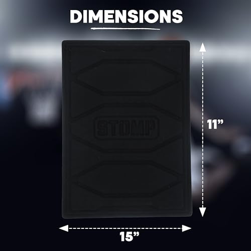 STOMP Athletics: Reusable Mini Traction Mat (As Seen on Shark Tank) for Volleyball & Basketball Shoes - Alternative for Basketball Sticky Mats - Non-Slip Shoe Cleaning Pad - 11"x15" - color: Black