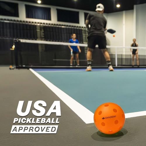 Diadem Indoor Pickleball Balls | USAPA Approved Tournament Indoor Ball, 26-Hole One-Piece Mold, True Bounce & Durable Plastic, Ideal for Hardwood, Tennis Court, Concrete
