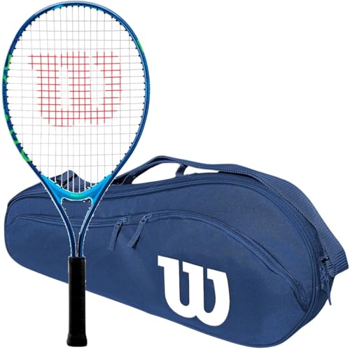 Wilson US Open Junior Tennis Racquet Bundled with an Advantage 2.5 Tennis Bag - Perfect Starter Set for Kids Age 3-10 - color: Navy Bag, size: 19 Inch Racquet