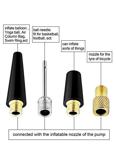 Flammi Bike Tire Valve Adapter Ball Pump Needle Balloon Nozzle Inflation Kit, Inflator Adapter Air Pump Accessories for Standard Pump or Air Compressor