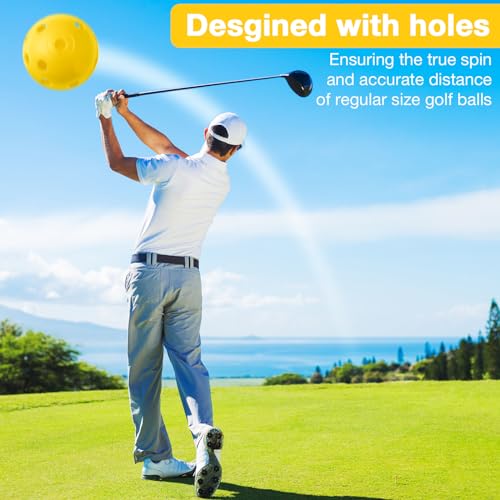 MiniInflat 80 Pack Practice Golf Balls Limited Flight 42 mm Golf Training Airflow Hollow Plastic Ball for Women Men Indoor Outdoor Driving Range Swing Practice Home