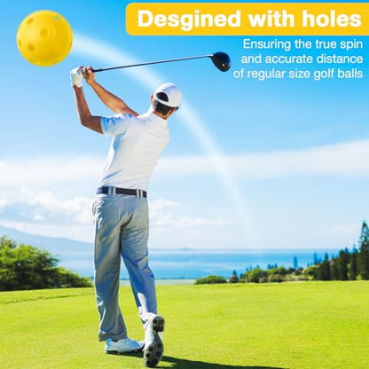 MiniInflat 80 Pack Practice Golf Balls Limited Flight 42 mm Golf Training Airflow Hollow Plastic Ball for Women Men Indoor Outdoor Driving Range Swing Practice Home