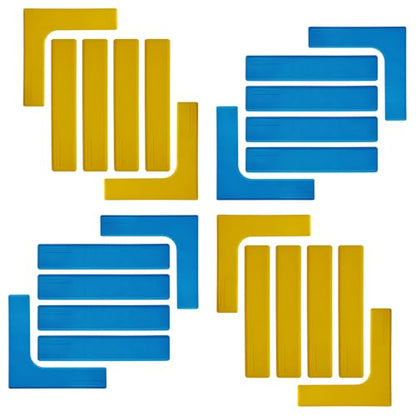 Court Lines Marker Kit Throw Down Markers Create Your Own Mini Pickleball Tennis Court (Blue-Yellow I L Shape)