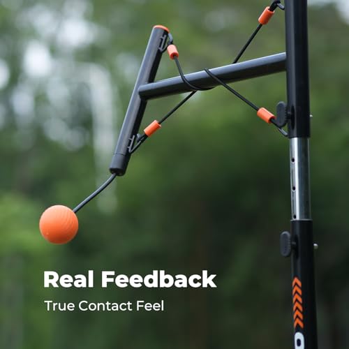 Youth Baseball Swing Trainer, Adjustable Height Batting Trainer with Auto Reset, High-Density Feedback Ball, Easy Setup Baseball Training Equipment for Kids Backyard Hitting Practice