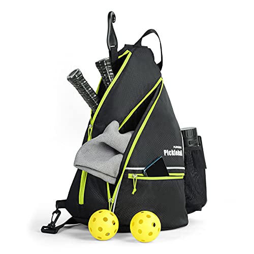 Mangrove Pickleball Bag, Men's & Women's Pickleball Backpack, Adjustable Sling Bag w/Fence Hook/Large Capacity/Safety Pocket - color: Green