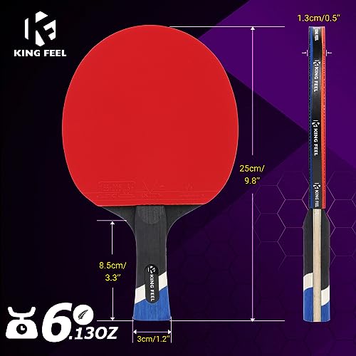 Professional Ping Pong Paddles-Lightweight Carbon Fiber Table Tennis Rackets with 7-Ply Blade, 2.0mm Premium Sponge, ITTF Approved Rubber - for Tournament-Level Performance Table Tennis Paddles - style: Red(1-Pack)