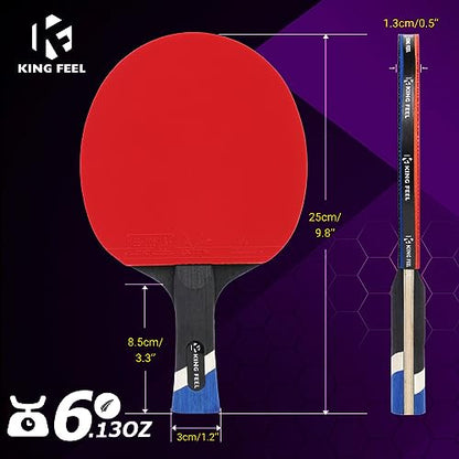 Professional Ping Pong Paddles-Lightweight Carbon Fiber Table Tennis Rackets with 7-Ply Blade, 2.0mm Premium Sponge, ITTF Approved Rubber - for Tournament-Level Performance Table Tennis Paddles - style: Red(1-Pack)