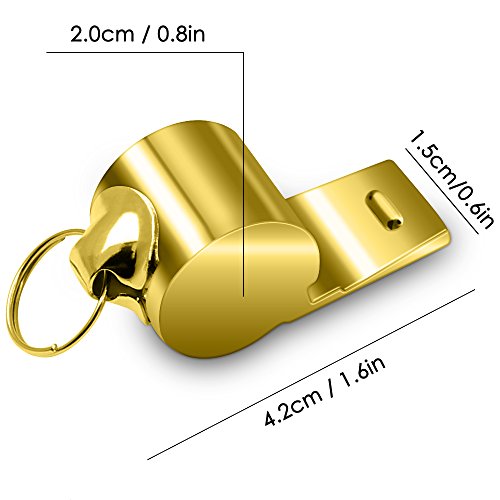 FineGood 5 Packs Stainless Steel Whistle, Metal Warning Whistle with Lanyard for Referee Coaches Football Basketball