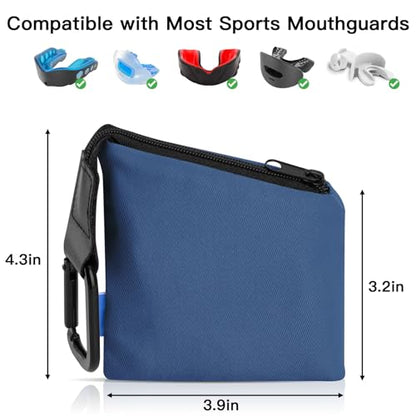 Xxerciz Retainer Case, Nylon Portable Aligner Case with Zipper and Carabiner, Premium Orthodontic Retainer Case Black Soft Protective Bag (Blue) - color: Blue