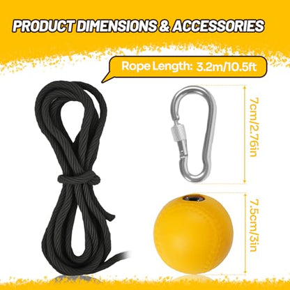 Baseball Softball Batting Trainer – 10.5ft Swing Trainer with Hook & Ball – Solo Hitting Aid for Hand-Eye Coordination, Timing, and Power – Practice Drills for Baseball & Softball Players (All Ages)