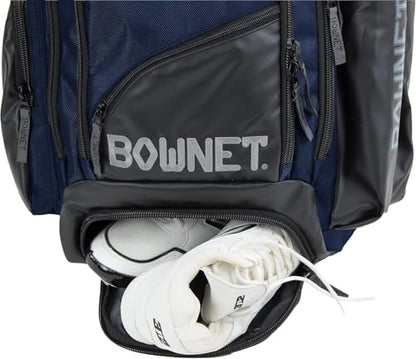 Bownet Commando Coaches Bat Bag – Baseball & Softball Backpack with Fungo Holder, 15.5” Laptop & Tablet Pocket, Large Gear Storage, Padded Straps, Youth & Adult, Navy Blue - color: Navy Blue