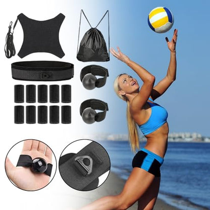 Volleyball Training Equipment - Solo Trainer, Practice Aid | Adjustable Ball Strap for Serving Passing Drills, Athletic Training Gear for Adults Beginners High School College Team Workouts Game Use