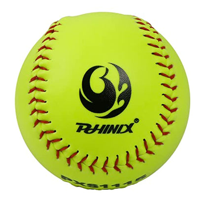 PHINIX Slow-Pitch Softballs Cork Core 11" & 12" Options Great for Practice + Training - size: 11 Inch, style: Box of 6