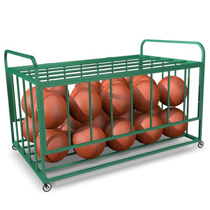 Ball Storage Cart, Basketball or Volleyball Storage Bin with Wheels, Durable Rolling Exercise Ball Cart Holder, Basketball Holder Cage for Indoor and Outdoor, Gym, School, Club - size: ‎Hold 45 Balls-7 43.3 in*25.6 in*27.6"