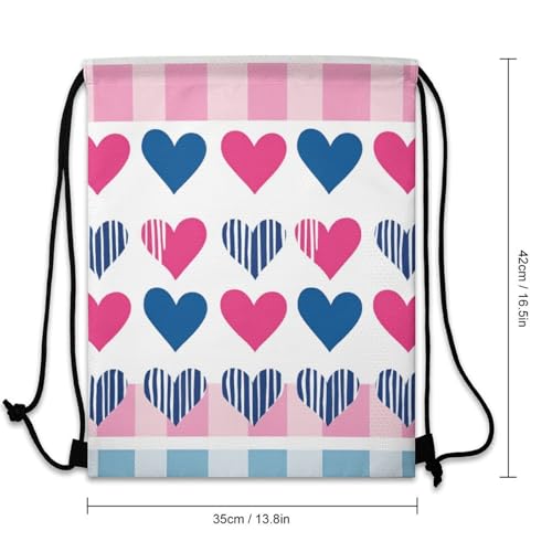 Beam Bag Large Capacity Drawstring Backpack for Volleyball Baseball Sports Workout Gear Travel Men Women, Transgender Pride Hearts Lgbt Flag Bags - color: Picture (758)
