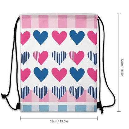 Beam Bag Large Capacity Drawstring Backpack for Volleyball Baseball Sports Workout Gear Travel Men Women, Transgender Pride Hearts Lgbt Flag Bags - color: Picture (758)
