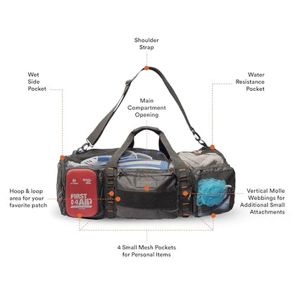 Fitdom 90L Large Mesh Duffle Bag for Scuba Dive or Snorkel Equipment. Best for Water Sports & Beach Activities like Swimming, Diving & Snorkeling. Perfect for Travel, Storage Swim Gym Gears & Balls