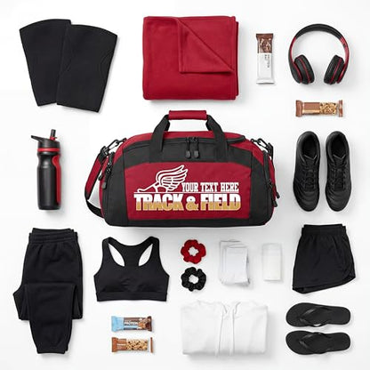 Personalized Track and Field Duffel Bag – Custom Name & Team Colors – Track Athlete Gear Bag for Boys & Girls – Lightweight Sports Travel Bag for Meets & Practice