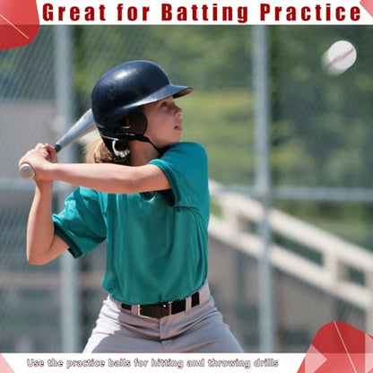 Magicorange Baseball, 12 Pack Training Baseballs Unmarked Practice Rubber Core Baseballs for Hitting, Soft Toss, Batting, Fielding, Pitching
