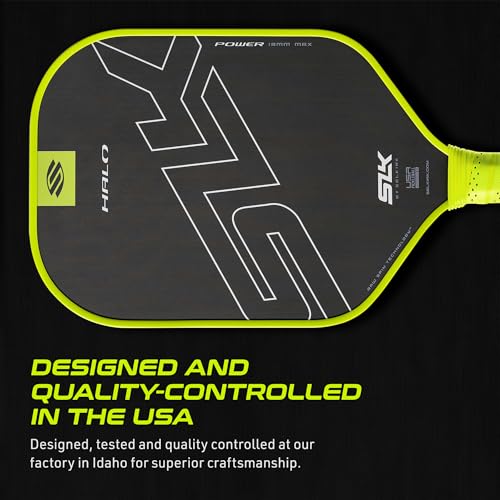 Selkirk Sport SLK Halo Raw Carbon Fiber Pickleball Paddle | Power, Pro and Control Pickleball Paddles | T700, 18K Ultraweave, Aramid Fiber LinkWeave | Designed & Controlled in USA - color: Power | Green | 2025, size: Max (All - Around Paddle)