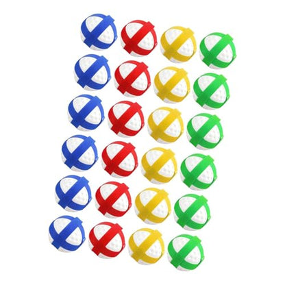 Mini Hook and Loop Balls 24-Pack, 1.65 Inch Small Sport Balls for Golf Training, Party Games, Portable Toy Gifts for Kids and Adults