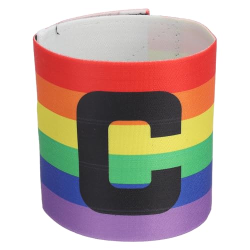 PATIKIL Soccer Captain Armband, Captain Arm Bands for Soccer Elastic Captain C Arm Bands Sports Captain Armbands for Youth Adult Football Team Training - color: Rainbow