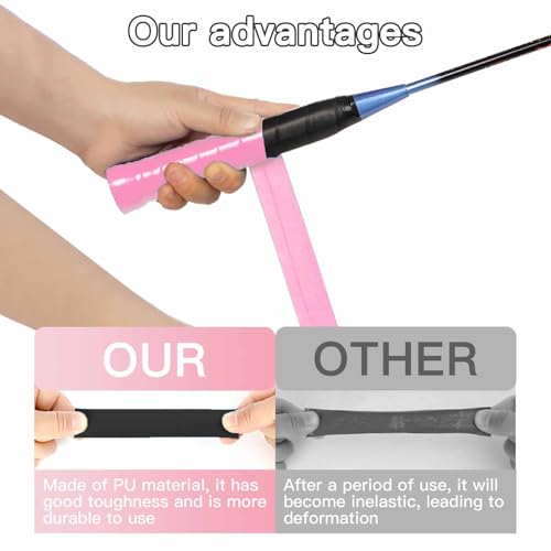 Tennis Racket Grip Tape 3 Pack - High-Tack PU Overgrip with Sealing Tape, Non-Slip & Sweat-Absorbent for Tennis & Badminton | Enhanced Control, Pro Performance & Long-Lasting