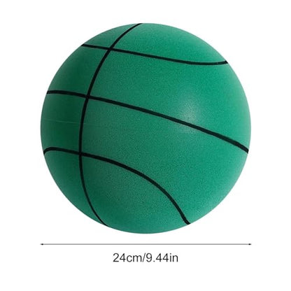 Silent Basketball - Indoor Quiet Training Ball, High-Density Foam, Low Noise, Highly Elastic, Easy to Grip - color: Green, size: Oversized [24cm-7#]